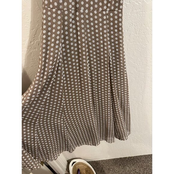 Tommy Hilfiger Brown & White Polka Dot Pleated Mini Pretty Woman Dress - Picture 5 of 15